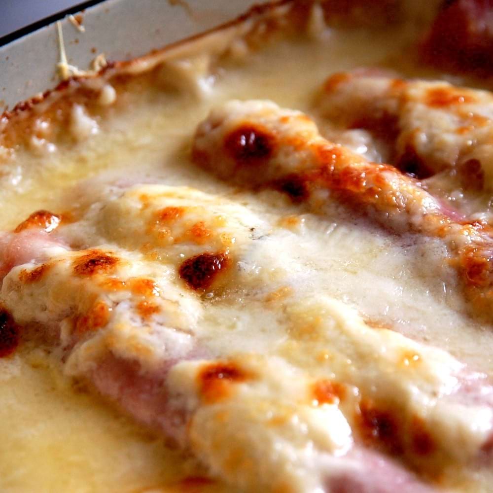 ポロネギとハムのグラタン【ふらかつ】